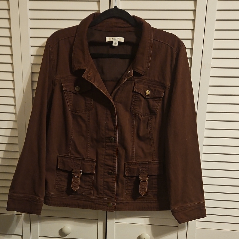 Liz Claiborne Brown Jean Jacket